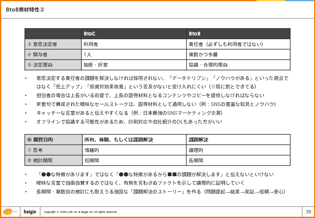 BtoBとBtoCの違い②