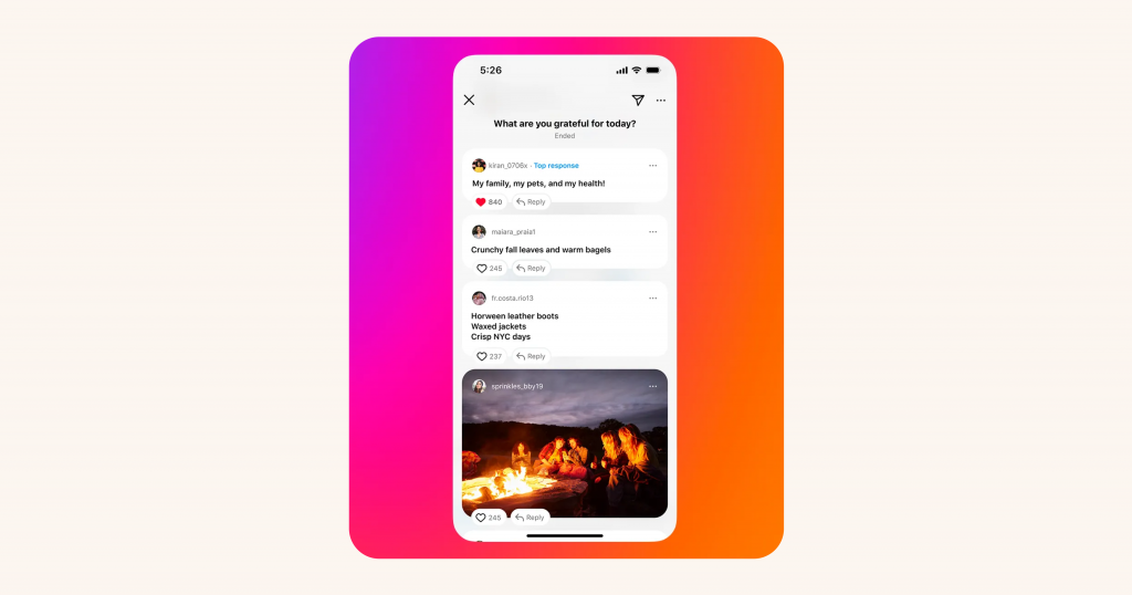インスタ一斉配信チャンネルのインタラクティブな機能