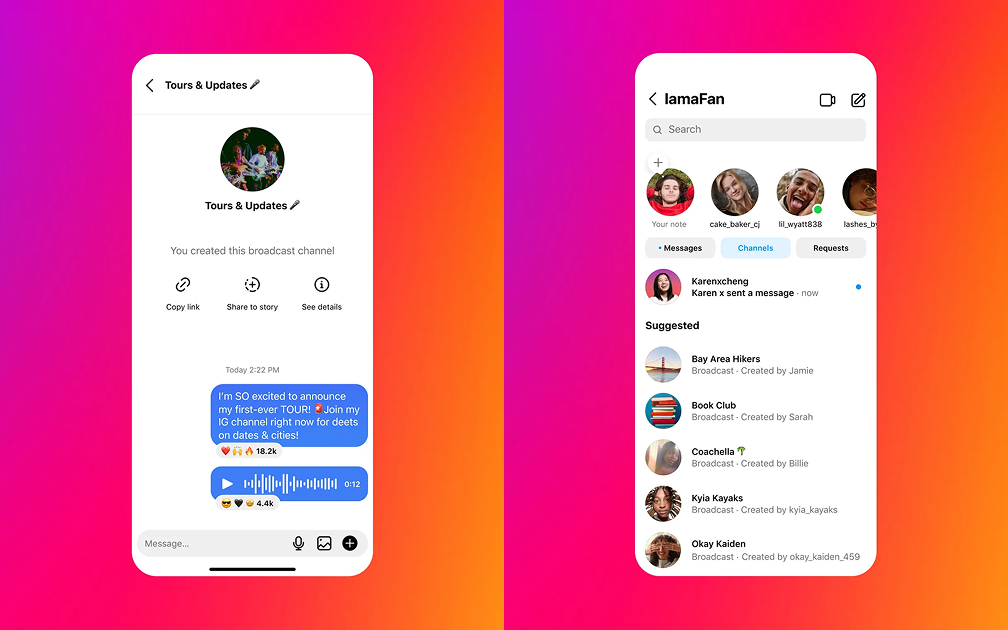 Instagramの一斉配信チャンネルとは
