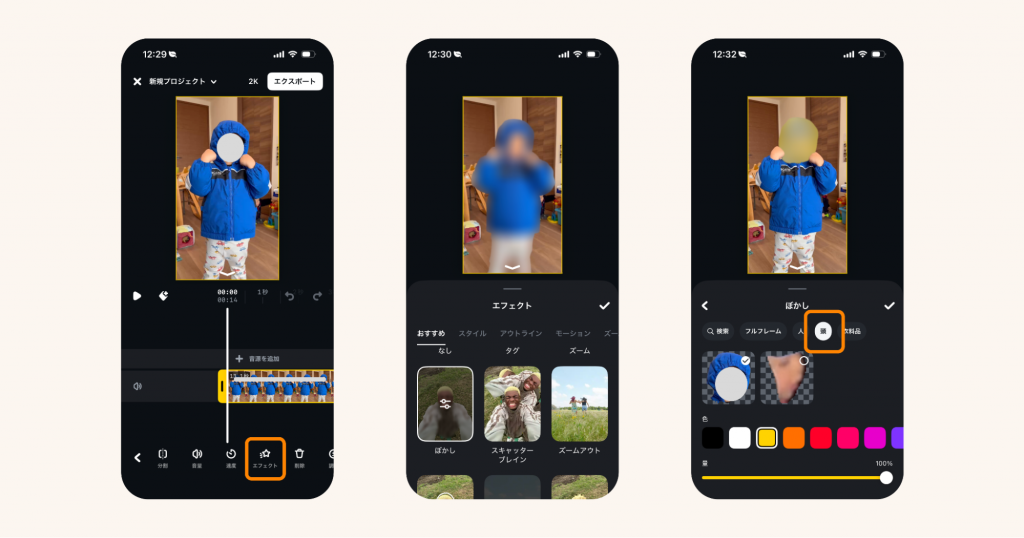 Editsの自動追従モザイクの使い方